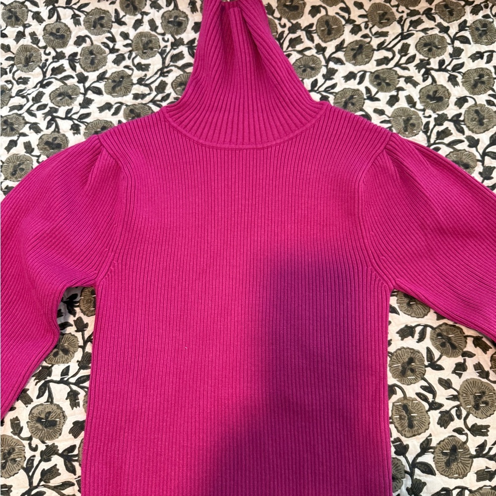 Fsrm Rio Pink Ribbed Turtleneck Sweater